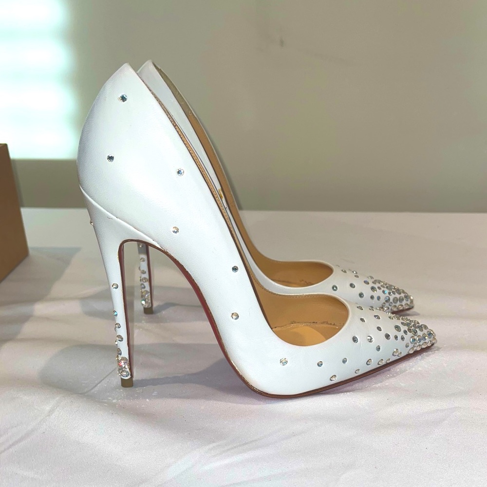 Christian Louboutin Degrastrass 120 Moonlight Crystal Beaded heels